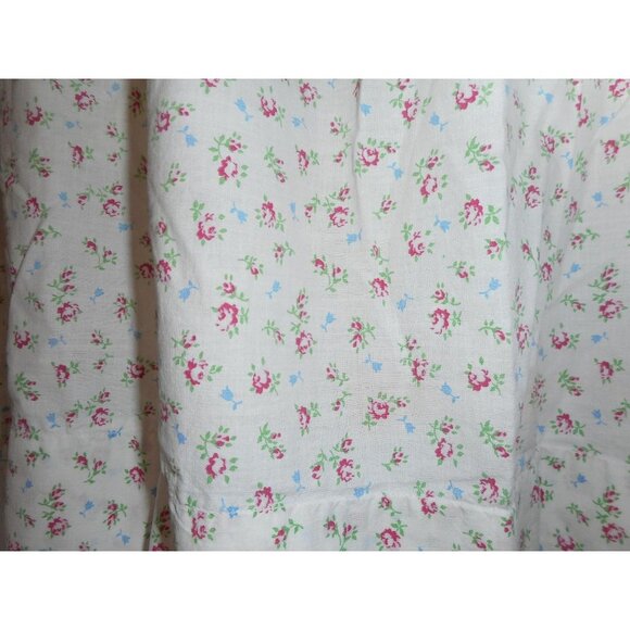 Vtg Shabby Cottage chic floral white Half apron - Picture 2 of 5